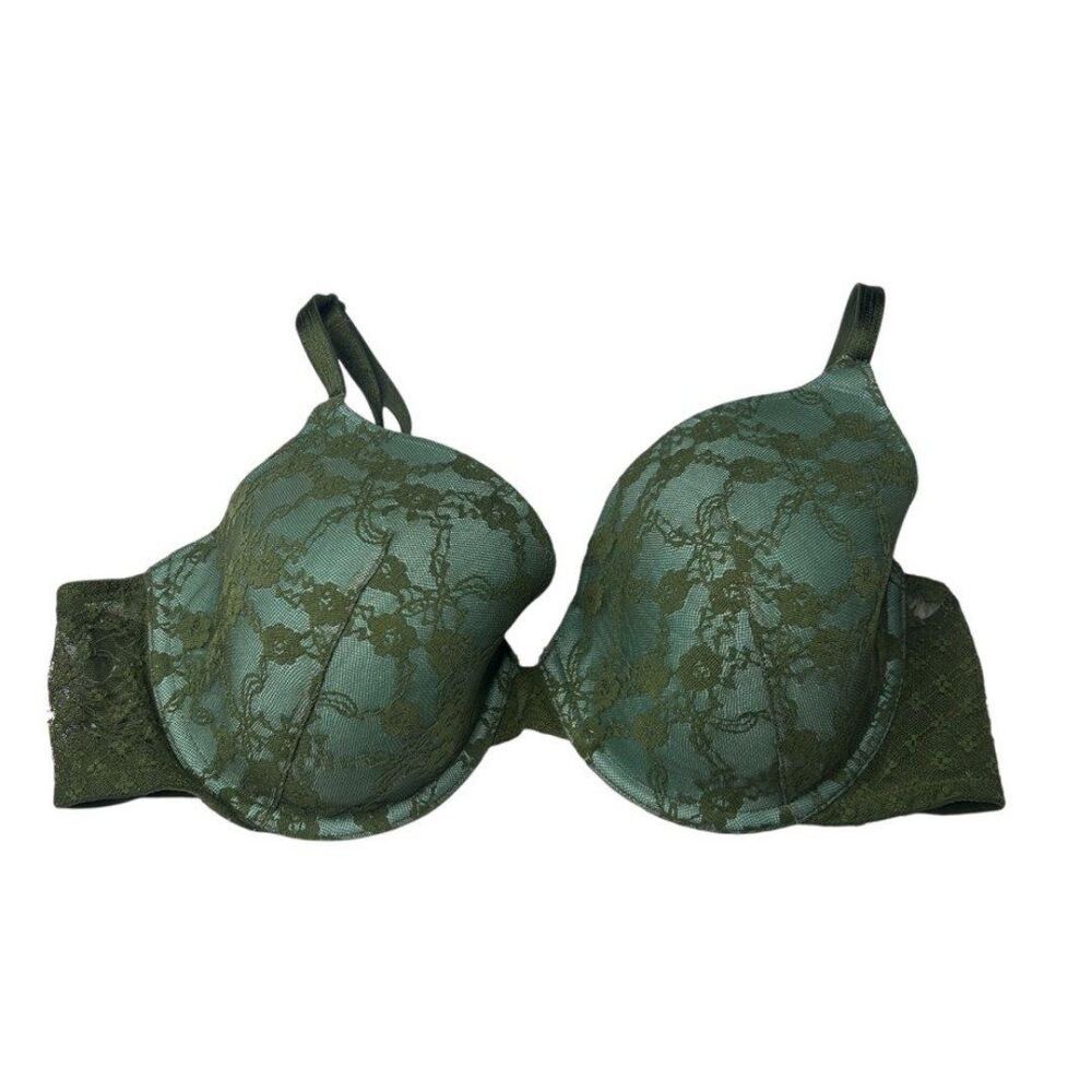 Victoria's Secret Green Lace lined perfect coverage Bra 36D